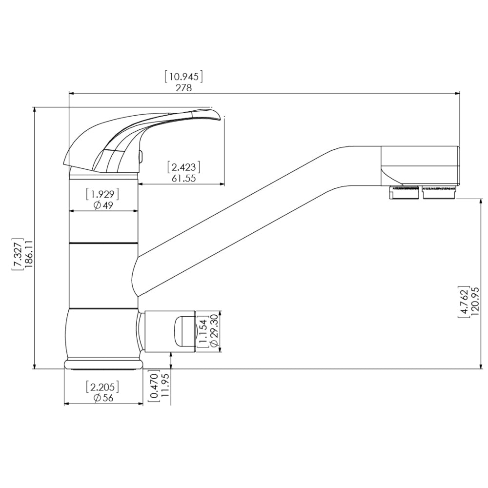 AquaCo Chrome Standard 3 Way Mixer - Model: 3W-STD-CH