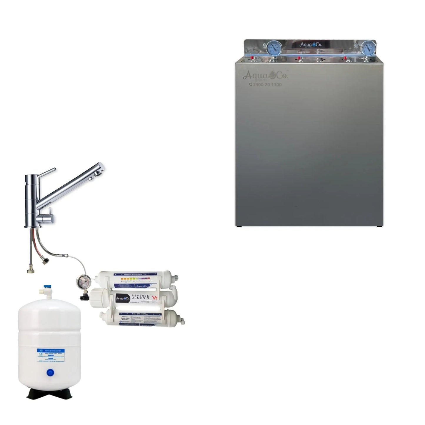 AquaCo SYS-203-WAWF Whole House Water Filter System W/ ROCOMP Reverse Osmosis