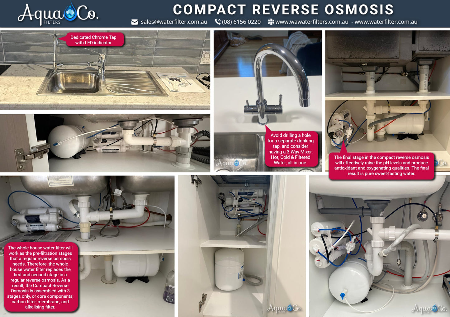 AquaCo ROCOMP Compact Reverse Osmosis System with 3 Way Mixer