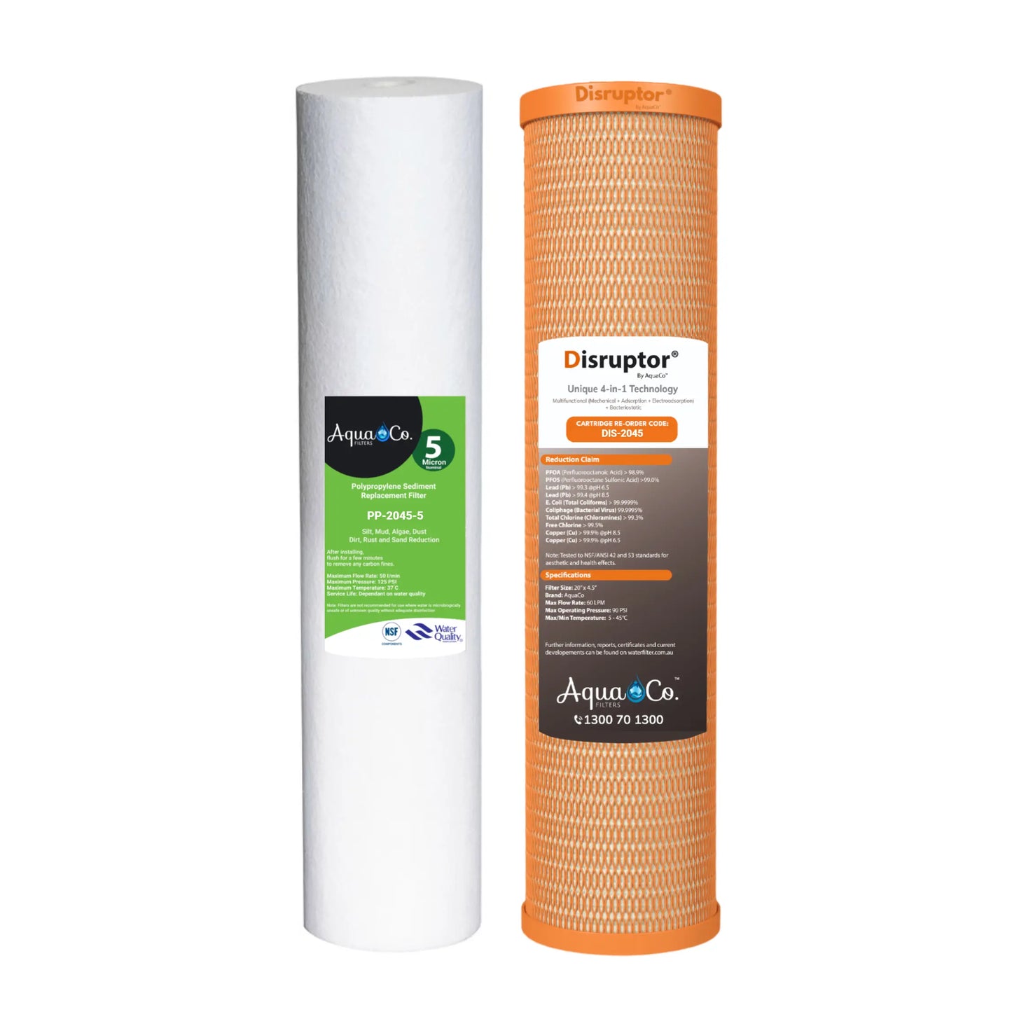 WA Bundle Deal: 20" x 4.5" Sediment & Disruptor® Replacement Filter Cartridges Set