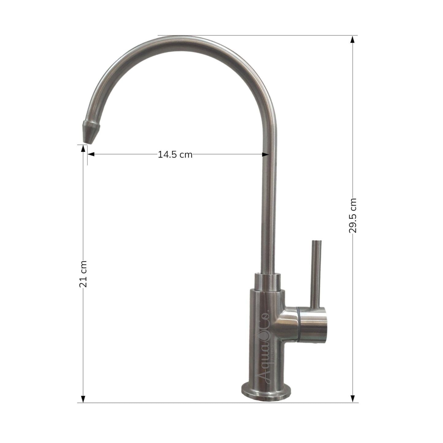 AquaCo Stainless Steel Water Filter Tap - Model: TAP-HL-SS