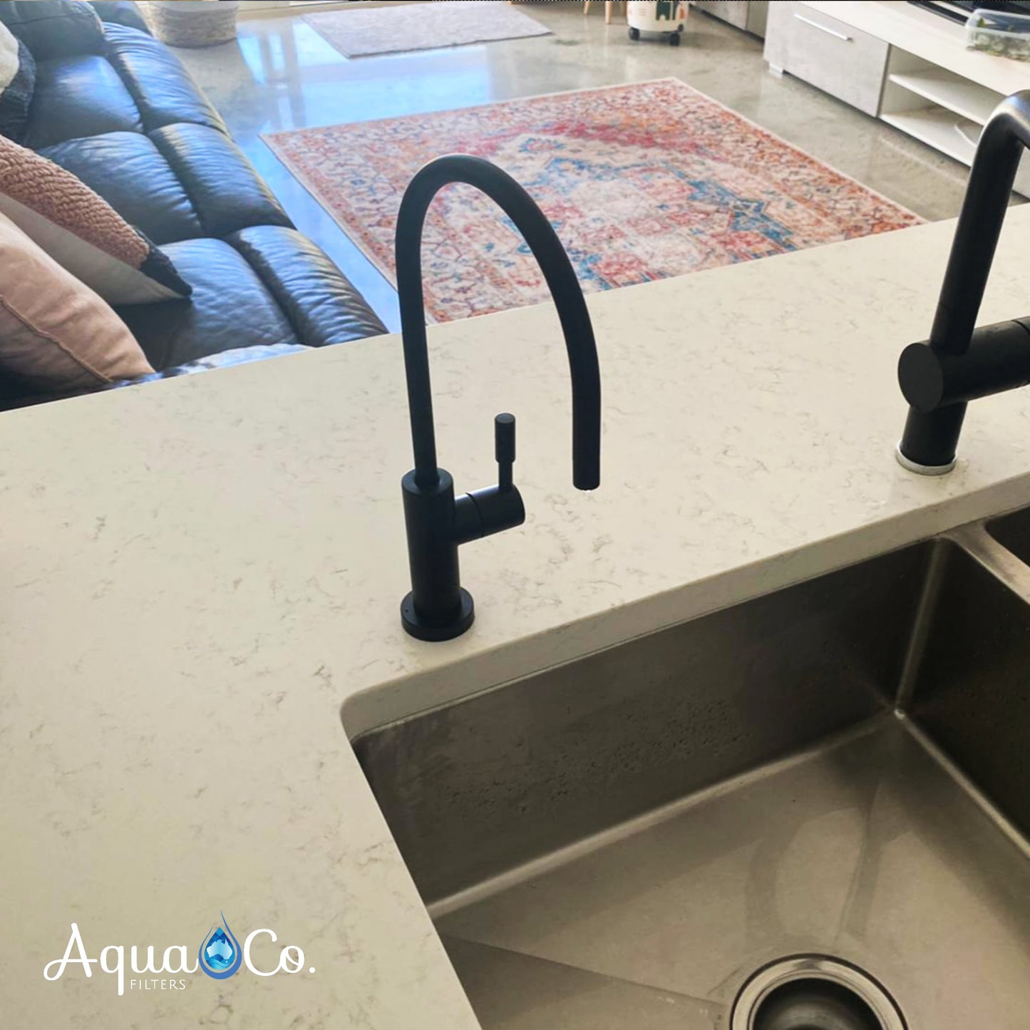 AquaCo Matte Black High Loop Water Filter Tap - Model: TAP-MODE-MB