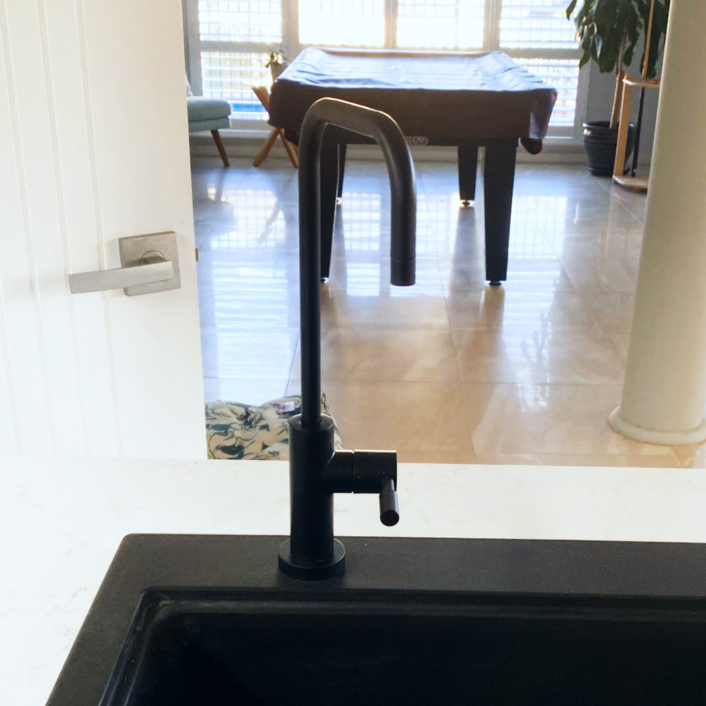 AquaCo Matte Black Long Petite Water Filter Tap - Model: TAP-PETITE-MB