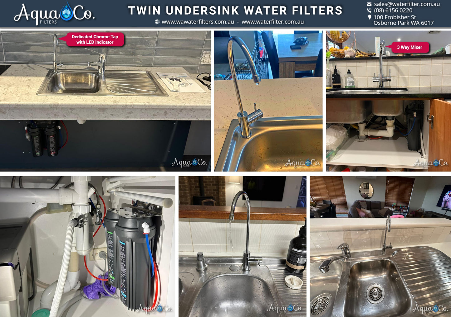 AquaCo SYS-925SD Undersink Water Filter - Reduces PFAS Compounds, Chlorine, Taste, Odours, Parasites, Bacteria, and Lead.