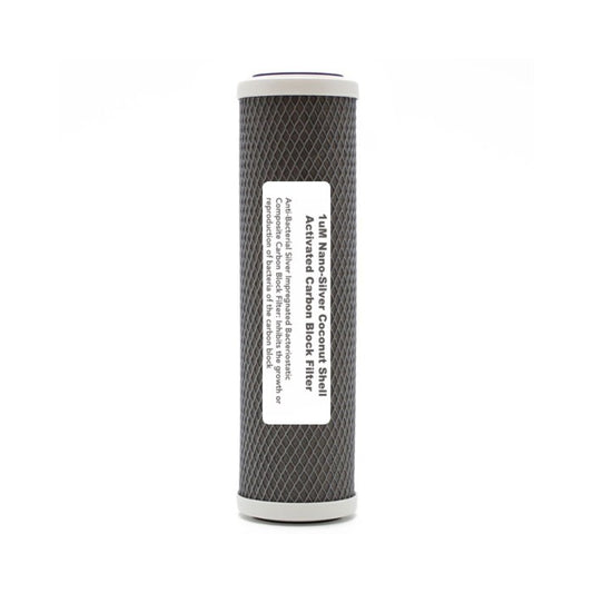 10" x 2.5" 1 Micron Nano Silver Coconut Shell Activated Carbon Block Cartridge
