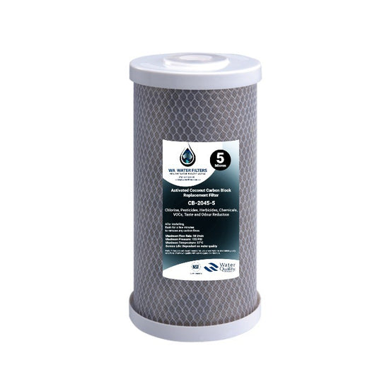 10" x 4.5" 5 Micron Nano Silver Coconut Shell Activated Carbon Block Cartridge