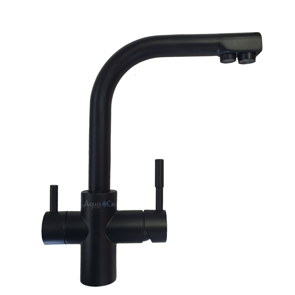 AquaCo Matte Black L Shape 3 Way Mixer - Model: 3W-SL-MB