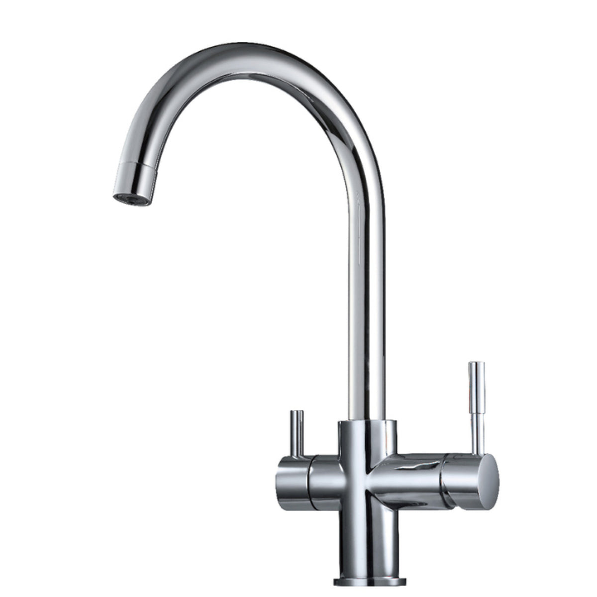 AquaCo Chrome High Loop 3 Way Mixer with LED Filter Change Reminder - Model: 3W-HL-CH