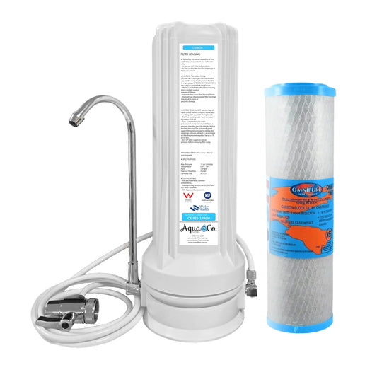 AquaCo CTOP-925C Countertop Water Filter - Reduces Chlorine, Taste, Odours, Parasites, and Lead.