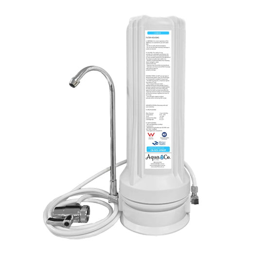 AquaCo CTOP-925C Countertop Water Filter - Reduces Chlorine, Taste, Odours, Parasites, and Lead.