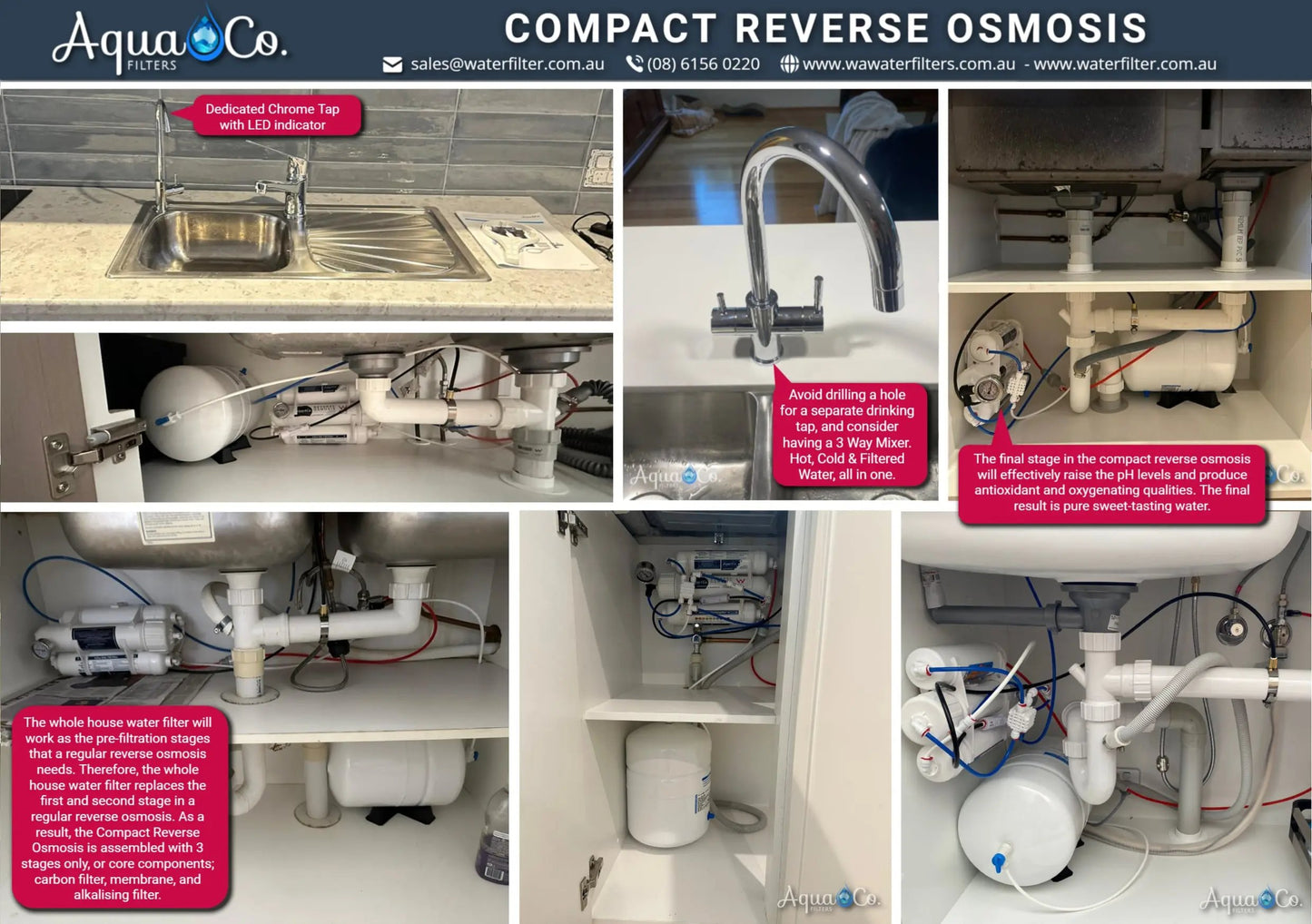 AquaCo ROCOMP Compact Reverse Osmosis System with Dedicated Tap
