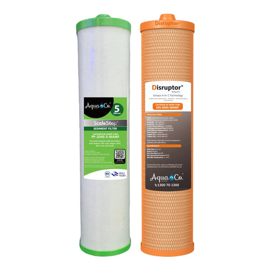 AquaCo Premium PFAS 20" x 4.5" Sediment & Disruptor Replacement Filters