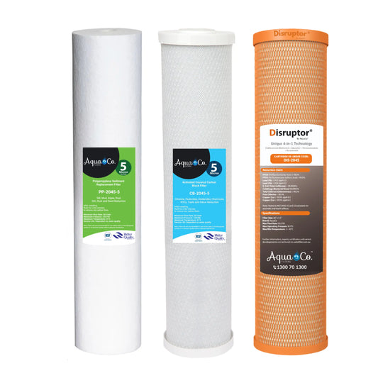 WA Bundle Deal: 20" x 4.5" Sediment, Carbon & Disruptor® Replacement Filter Cartridges Set