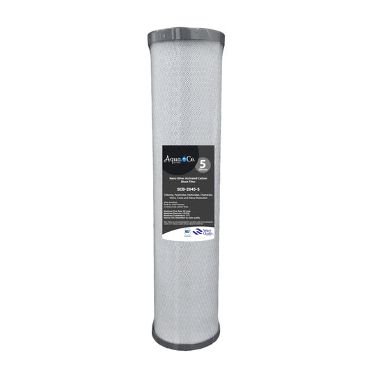 20" x 4.5" 5 Micron Nano Silver Coconut Shell Activated Carbon Block Cartridge
