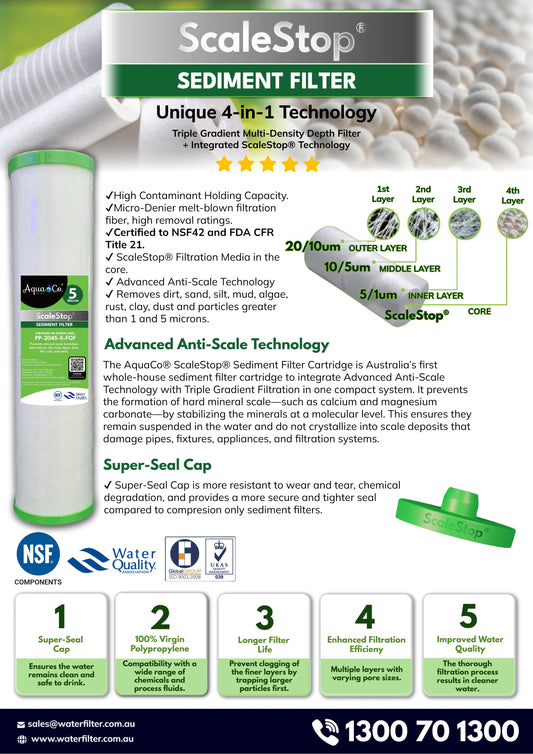 20" x 4.5" 5 Micron Triple Gradient ScaleStop® Sediment Filter