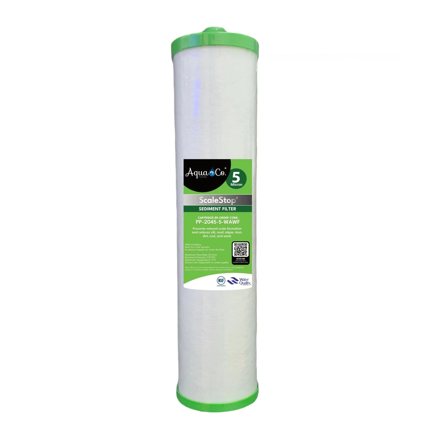 AquaCo® 20" x 4.5" Triple Gradient ScaleStop® Sediment Filter