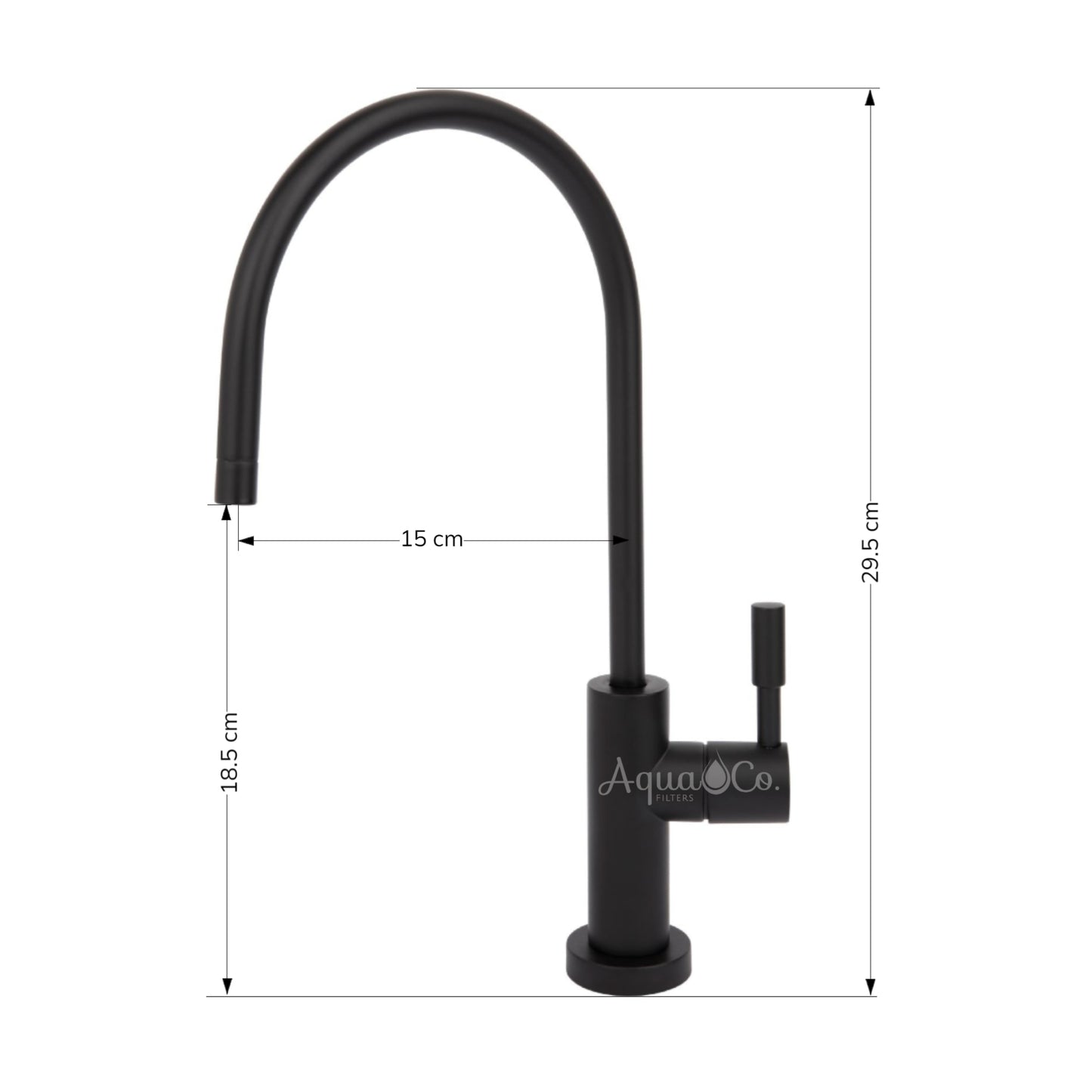 AquaCo Matte Black High Loop Water Filter Tap - Model: TAP-MODE-MB