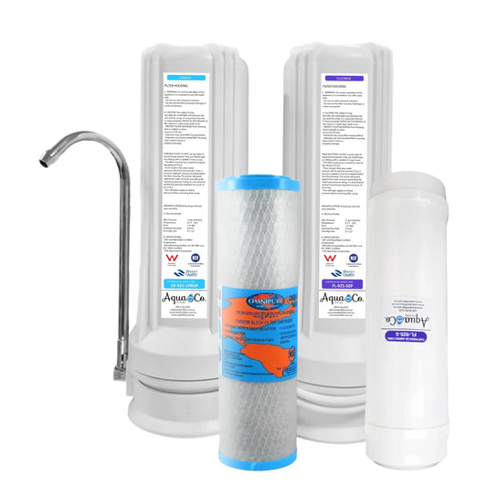 AquaCo CTOP-925FC Countertop Water Filter - Reduces Chlorine, Taste, Odours, Parasites, Lead and Fluorides.
