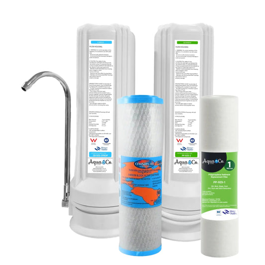 AquaCo CTOP-925SC Countertop Water Filter - Reduces Chlorine, Taste, Odours, Parasites, and Lead.