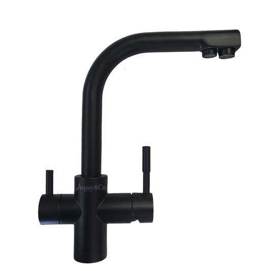 AquaCo Matte Black L Shape 3-Way Mixer - Model: 3W-SL-MB
