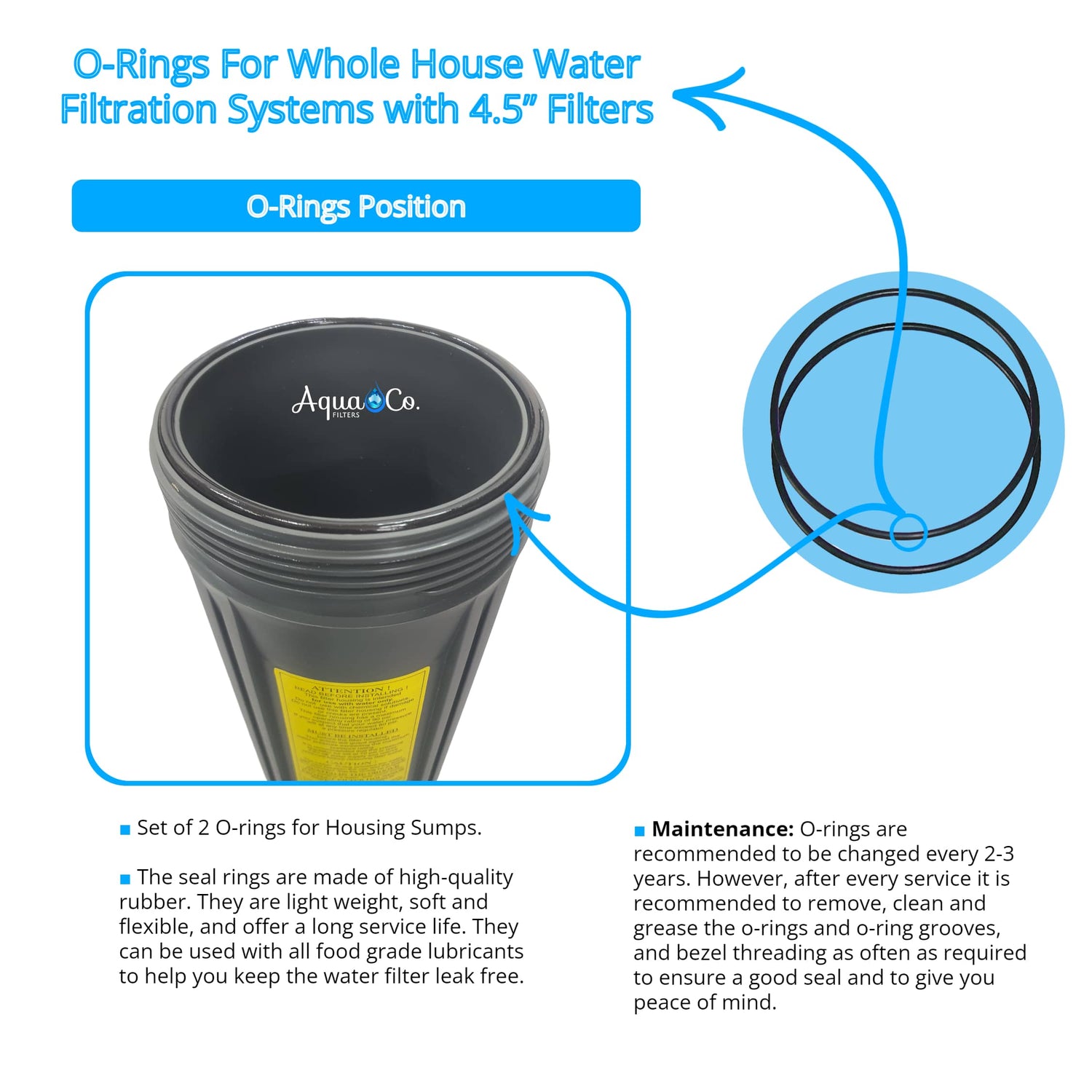 O-Rings For Whole House Water Filtration Systems with 4.5 Filters AquaCo Water Filters O-Rings For Whole House Water Filtration Systems with 4.5 Filters AquaCo Water Filters