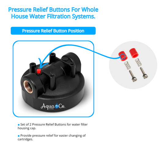 Pressure Relief Button For Whole House Water Filtration Systems