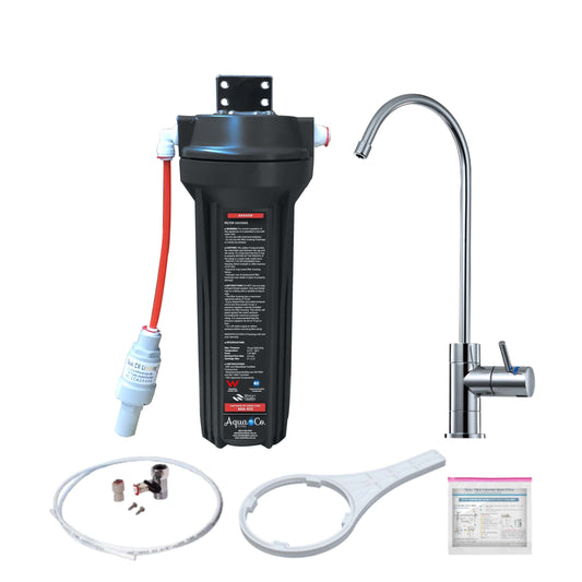 AquaCo SYS-925A Undersink Water Filter – Reduces Chlorine, Taste, Odours, Parasites, Bacteria, and Lead.