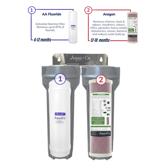 AquaCo SYS-925FA Undersink Water Filter - Reduces Chlorine, Taste, Odours, Parasites, Bacteria, Lead and Fluorides.