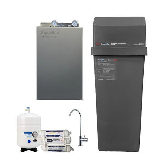 AquaCo SEV17 Whole House Water Softener with Advanced PFAS Filtration & ROCOMP Reverse Osmosis